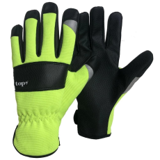 TOP Kesztyű - munkakesztyű - műbőr erősített FLUO 9/L