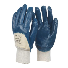 TOP Kesztyű nitril mártott 3/4 erős kopásállóság TOP HEAVY, sötétkék, 8/M