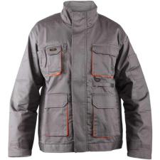 TOP Munkakabát rejtett húzózáras nyolc zseb szürke/narancs TOP013, 4XL munkaruha