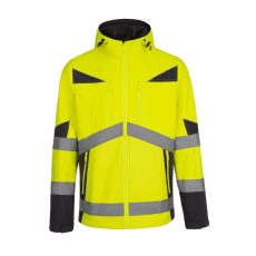 TOP Munkakabát softshel jólláthatósági, 100% poliészter, fényvisszaverő csíkok, állítható mandzsetta, fluosárga, 6XL