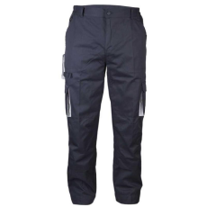 TOP Munkanadrág derekas biztonsági varrás dupla térdfolt TOP017, sötétkék, S