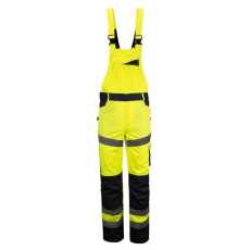 TOP Munkanadrág melles jólláthatósági, 65% poliészter, 35% pamut, fényvisszaverő csíkok, multifunkciós zsebek, fluosárga, S