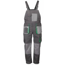 TOP Nadrág kantáros (65%poliészter) TOP GREEN BIBPANTS, szürke, 5XL munkaruha