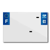 TOP PLAQ Műanyag csík PVC rendszámtáblához cégnévvel (motorkerékpár formátum 210x145) - 02-es megye - Európa (darabra értendő) TOP PLAQ  Vázak, idomok, kiegészítők Rendszámtábla tartók