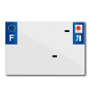 TOP PLAQ Műanyag csík PVC rendszámtáblához cégnévvel (motorkerékpár formátum 210x145) - 78-as megye - Európa (darabonként) TOP PLAQ  Vázak, idomok, kiegészítők Rendszámtábla tartók