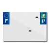 TOP PLAQ Műanyag csík PVC rendszámtáblához cégnévvel (motorkerékpár formátum 210x145) - 87-es megye - Európa (darabra értendő) TOP PLAQ Vázak, idomok, kiegészítők Rendszámtábla tartók