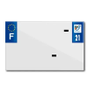 TOP PLAQ műanyag csík üres PVC rendszámtáblához (motorkerékpár méret 210x130) - 21-es megye - Európa (darabonként) TOP PLAQ  Vázak, idomok, kiegészítők Rendszámtábla tartók