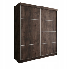  TOP PLUS B-25 Tolóajtós Szekrény 200x200x62 - Sötét hamu bútor