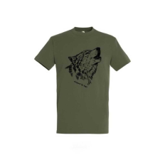 TOP Póló (farkas mintával) kereknyakú (100%pamut 190gr/m2) TOP, katonai szín, 2XL munkaruha