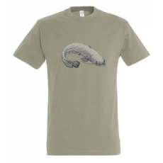 TOP Póló (harcsa mintával) kereknyakú (100%pamut 190gr/m2) TOP, khaki, M