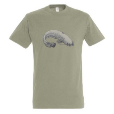 TOP Póló (harcsa mintával) kereknyakú (100%pamut 190gr/m2) TOP, khaki, S