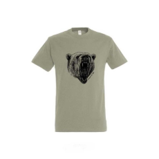 TOP Póló (medve mintával) kereknyakú (100%pamut 190gr/m2) TOP, khaki, 4XL