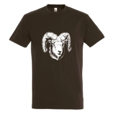 TOP Póló (muflon mintával) kereknyakú (100%pamut 190gr/m2) TOP, csokoládé, 3XL