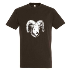 TOP Póló (muflon mintával) kereknyakú (100%pamut 190gr/m2) TOP, csokoládé, 4XL