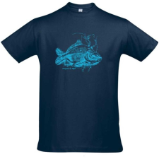 TOP Póló (ponty mintával) kereknyakú (100%pamut 190gr/m2) TOP, sötétkék, 4XL munkaruha