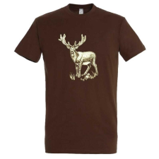 TOP Póló (szarvas mintával) kereknyakú (100%pamut 190gr/m2) TOP, barna, XL munkaruha