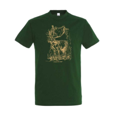 TOP Póló (szarvas mintával) kereknyakú (100%pamut 190gr/m2) TOP, bottle green, 4XL munkaruha