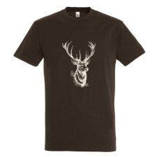 TOP Póló (szarvasfej mintával) kereknyakú (100%pamut 190gr/m2) TOP, csokoládé, 4XL munkaruha