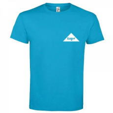 TOP Póló (TOP logóval feliratozott, hímzett) kereknyakú TOP, vízkék, 2XL
