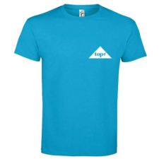 TOP Póló (TOP logóval feliratozott, hímzett) kereknyakú TOP, vízkék, 4XL munkaruha