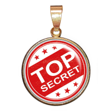 Top Secret (Szigorúan titkos) medál lánccal vagy kulcstartóval medál
