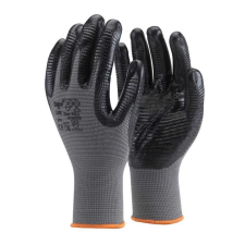 TOP Védőkesztyű nitril lélegző rugalmas TOP LINE-XL, fekete/szürke, XL védőkesztyű