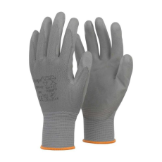 TOP Védőkesztyű PU mártott nylon gumirozott mandzsetta TOP SMOKY+, szürke, M