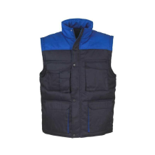 TOP VEST THUNDER bélelt mellény, 80% poliészter, 20% pamut, multifunkciós zsebek, sötétkék, L munkaruha