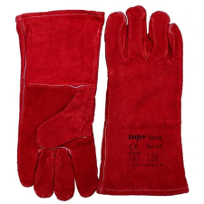 TOP WELDING-R bélelt hegesztőkesztyű, erős marhabőr, piros, 10 védőkesztyű