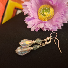  Topáz és kristály fülbevaló  /6/ fülbevaló