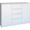 Topeshop Flóra 2A4F Komód - Fehér (2D4S BIEL KPL V2)