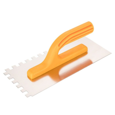 Topex Acél simító, fogazott, rozsdamentes, - 280x130mm, 10x10x10mm fog kőműves és burkoló szerszám