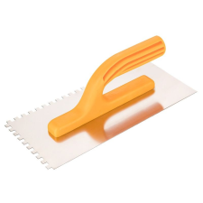 Topex Acél simító, fogazott, rozsdamentes, - 280x130mm, 6x6x6mm fog kőműves és burkoló szerszám