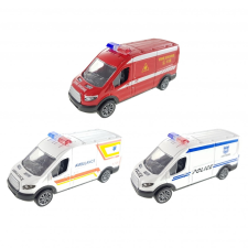 TopHaus Fém sürgősségi kisbusz, mentő-, tűzoltó-, rendőrautó autópálya és játékautó