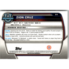 Topps 2022-23 Bowman Chrome University #91 Zion Cruz gyűjthető kártya