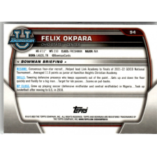 Topps 2022-23 Bowman Chrome University #94 Felix Okpara gyűjthető kártya