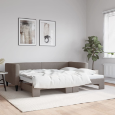 tópszínű kihúzható szövet heverő 90 x 200 cm ágy és ágykellék