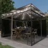  Tópszínű pavilon szúnyoghálóval/LED fényfüzérrel 3 x 3 x 2,73 m