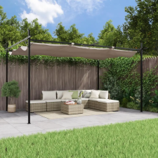  tópszínű pergola behúzható tetővel 395 x 292 x 230 cm kerti tárolás