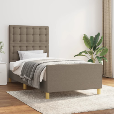 tópszínű szövet ágykeret matrac nélkül 90x200 cm ágy és ágykellék
