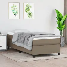  tópszínű szövet rugós ágy matraccal 100 x 200 cm ágy és ágykellék