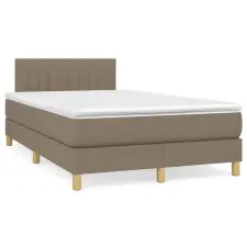  tópszínű szövet rugós és LED-es ágy matraccal 120x190cm ágy és ágykellék