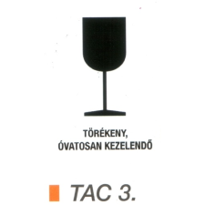 Törékeny, óvatosan kezelendö TAC3 információs címke
