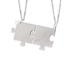  Törhető puzzle kirakó medál nyaklánccal, ezüst ékszer nyaklánc