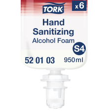 Tork alkoholos kézfertőtlenítő hab, illatmentes, színtelen, 950 ml SCA520103 tisztító- és takarítószer, higiénia