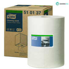Tork ipari tisztítókendő W1/W2/W3 Premium dobozos, 1r., fehér, 152m/tek higiéniai papíráru