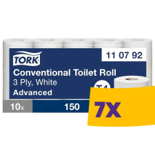 Tork Soft kistekercses toalettpapír - 3 rétegű, 10 tekercs (Karton - 7 csomag) higiéniai papíráru