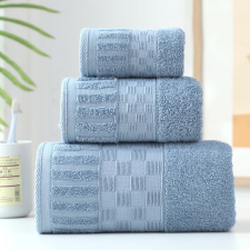  Törölköző Boho Kék szélén kockás 30x50cm 10db-os csomag lakástextília