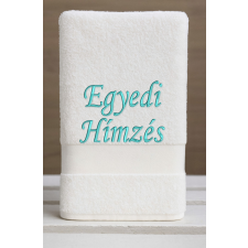  Törölköző hímzéssel – saját névvel vagy szöveggel/Fehér türkiz lakástextília