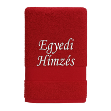  Törölköző hímzéssel – saját névvel vagy szöveggel/Piros lakástextília